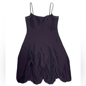 Vintage Carol Peretz Purple Bubble Hem Cocktail Dress Mini Dress Spaghetti Strap